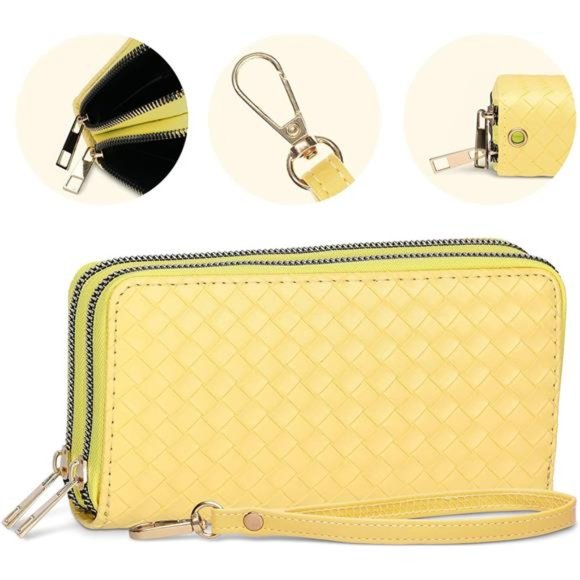Wristlet Wallets For Women Wallet DOUBLE ZIPPER - Picture 2 of 7